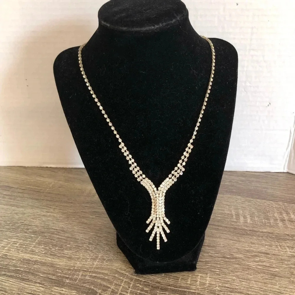 Vtg Art  Deco Rhinestone Necklace